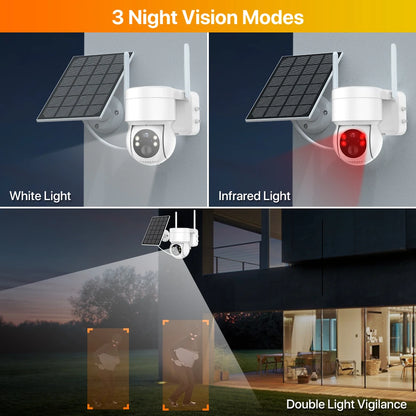 Built-in Battery WiFi PTZ Camera 4MP HD Outdoor Wireless Solar IP Camera 1080P Video Surveillance Camera Long Time Standby iCSee