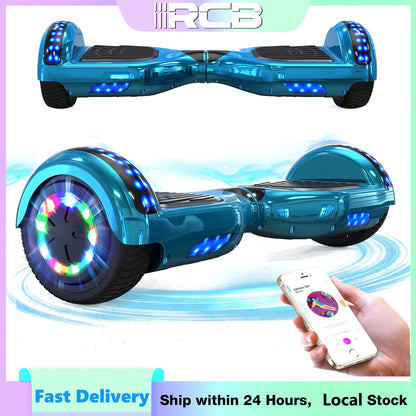 RCB Hoverboard, 6.5 Inch Two Wheel Hoverboard with Bluetooth Speaker with LED Light, Hoverboard Gift for Kids and Adults