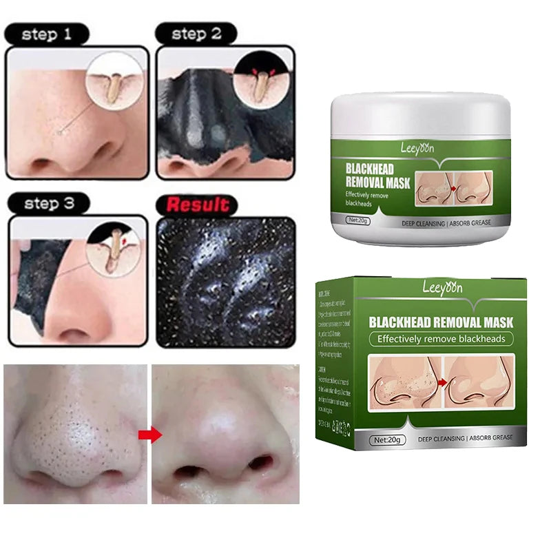 Black Peel off Mask Facial Blackhead Remover Mask Shrink Pores Acne Black Head Removal Nose Cleansing Skin Care