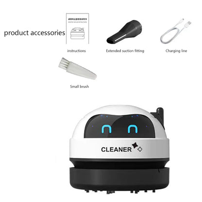 Desk Dust Vacuum with Clean Brush Portable Table Dust Removal Cleaning Brush USB Charging Desktop Cleaner Mini Vacuum Cleaner