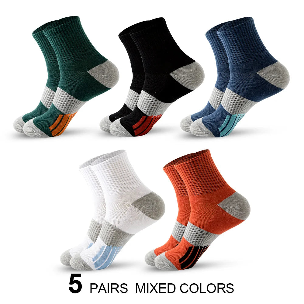 Men's Ankle Socks with Cushion Athletic Running Socks Breathable Comfort for 5 Pairs Lot Sports Sock for men