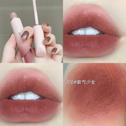 Velvet Matte Lipstick Cream Sexy Red Lip Tint Moisturizing Long Lasting Lip Gloss Waterproof Makeup Korean Cosmetics 6 Color