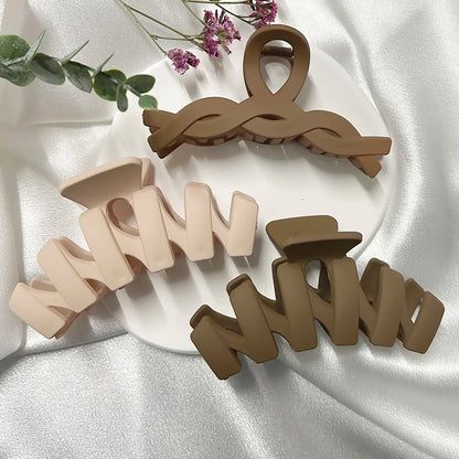 Women Hair Claw Clips Korea Coffee Beige Acrylic Large Hair Claw Hairpin Geometric Barrettes Crab Girl Headwear Hair Accessories