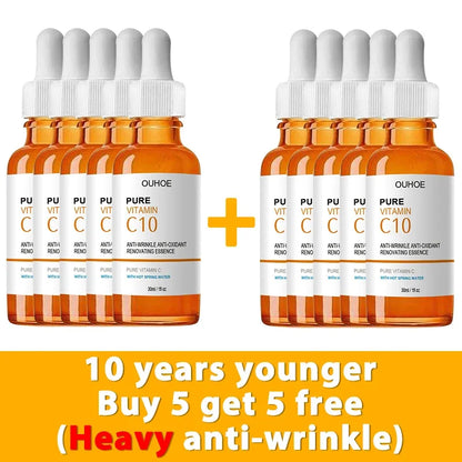 Vitamin C Wrinkle Remover Face Serum Lifting Firming Fade Fine Lines Anti-aging Essence Whitening Brighten Nourish Skin Care