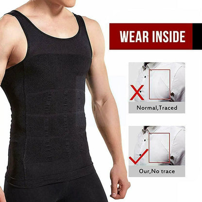 Men Slimming Elastic Body Shapewear Vest Tight Skinny Shirt Fitness Waist Compression Control Abdomen Breathable Sport Vest