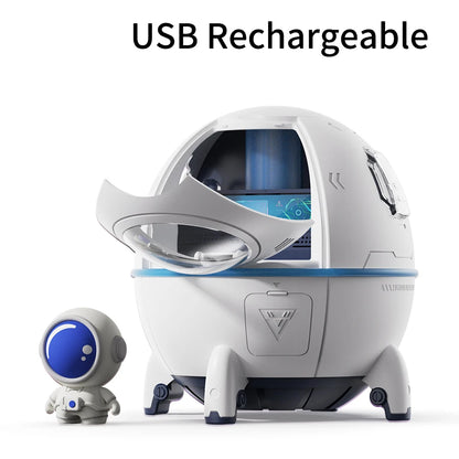 220mL Space Capsule Air Humidifier USB Plug in Rechargeable Mist Aromatherapy Water Diffuser 7 Colors Atmosphere Light