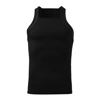 New Fashion Sports Tank Tops Men's Solid Color O-neck Sleeveless T-shirt Skinny Gym Streetwear Casual Vests Party Clothing S-5XL