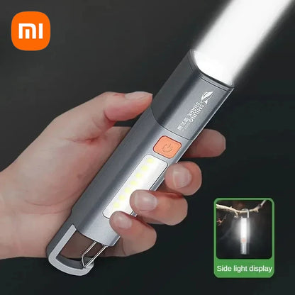 Xiaomi Outdoor Flashlight Portable Strong Light Variable Focus with Floodlight Side Lights Long Range Rechargeable Flashlight