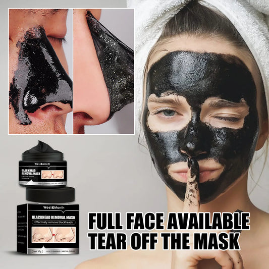 Bamboo Blackhead Removal  Face Mask Oil-Control Charcoal Black Peel Off Face Mask Mud Deep Cleaning Shrink Pore Anti-Acne