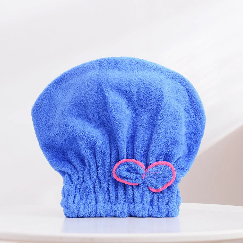 Shower Cap Women Hair  Microfibre Quick  Drying Bath Spa Bowknot  Wrap Towel Hat For  room Accessories