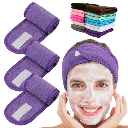 Soft Toweling Hair Accessories Girls Headbands for Face Washing Bath Makeup Hair Band for Women Adjustable SPA Facial Headband