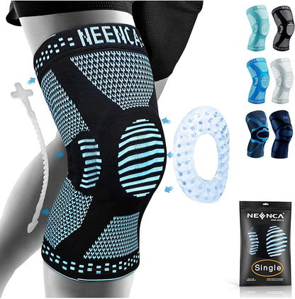 NEENCA Knee Brace Support with Side Stabilizers Patella Gel Knee Compression Sleeve for Knee Pain Meniscus Tear Injury Recovery