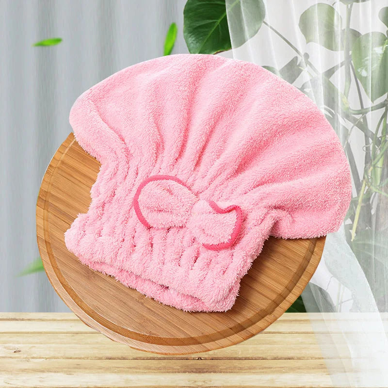 Shower Cap Women Hair  Microfibre Quick  Drying Bath Spa Bowknot  Wrap Towel Hat For  room Accessories