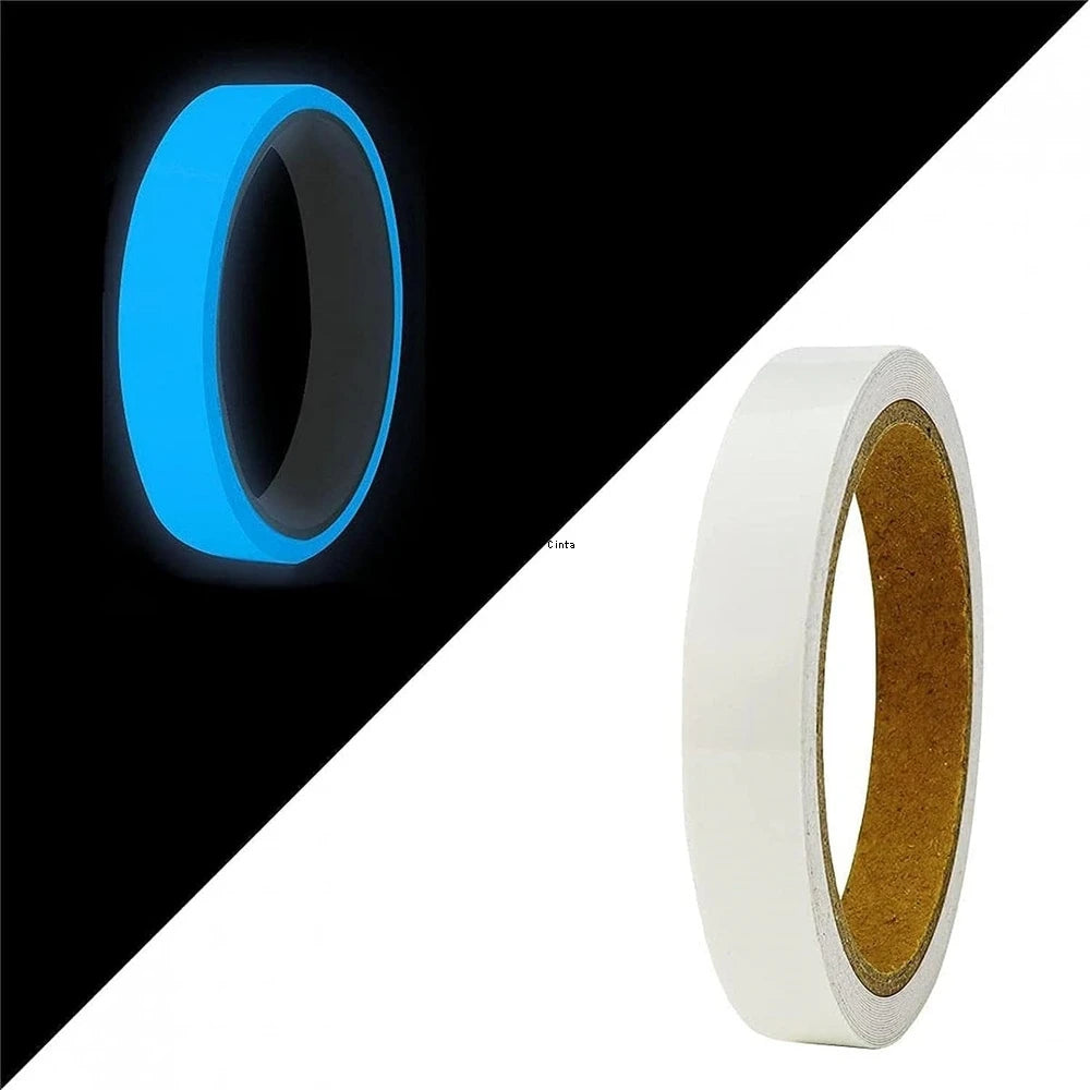 3M Blue Glow In The Dark Tape Warning Strips Fluorescent Light Storage Adhesive Stickers For Stairs Walls Step Safety Exits Sign