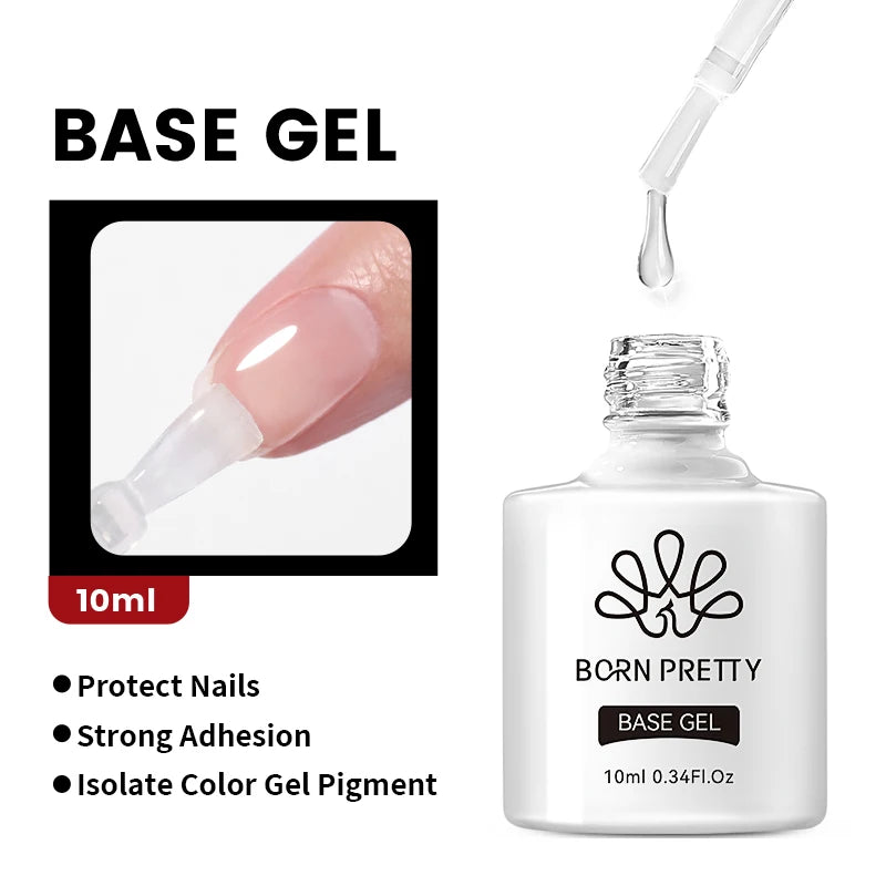 BORN PRETTY 15/10ML 6 IN 1 Nail Glue Gel for Acrylic Nails Soak off Base Gel Top Coat UV Extension Nail Gel False Nail Tips Gel