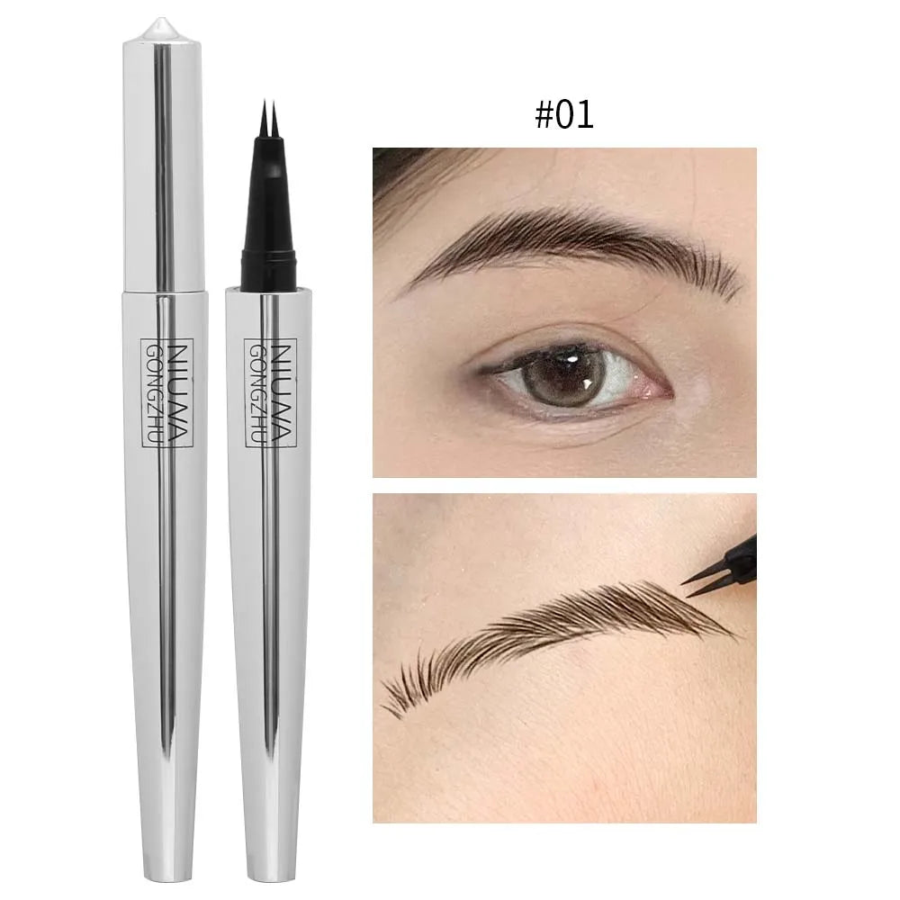 2Point Liquid Two-pronged Eyebrow Pencil Waterproof Sweat-proof Outline Eyebrow Shape Easy To Wear Microblade Brow Pencil Makeup