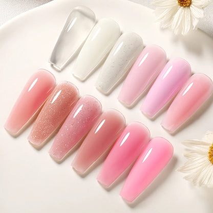 BORN PRETTY 30ml Milky White Hard Gel Jelly Nail Extension Gel Nail Polish Clear Acrylic Nail Color Soak Off UV Construction Gel