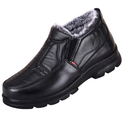 Shoes for Men 2023 Winter Fashion Non-slip Cotton Shoes Men's Thickened Leather Waterproof Casual Snow Boots Zapatillas Hombre