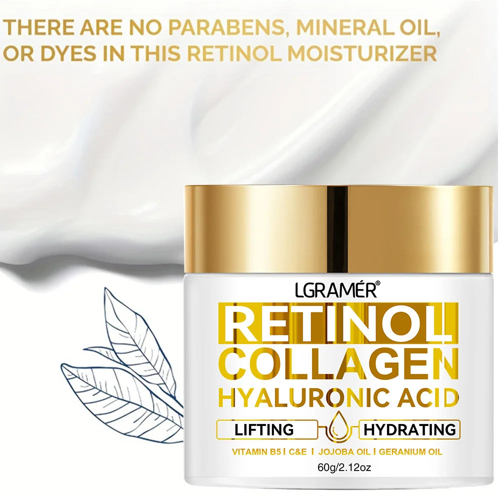 Retinol Face Cream Moisturizing Wrinkle Remover Collagen Hyaluronic Acid Creams Skin Care Cosmetic for Women&Men