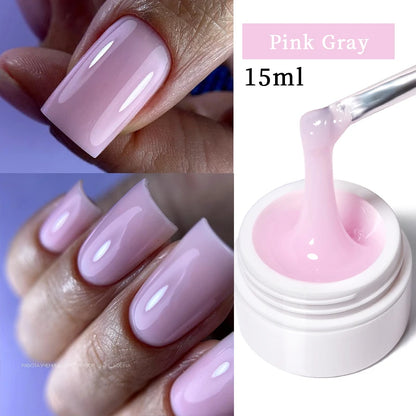 UR SUGAR 15ml Extension Nail Gel Polish Nails Finger Form Clear Nude Pink Nail Art Camouflage Hard Gel Acrylic Nail Manicur