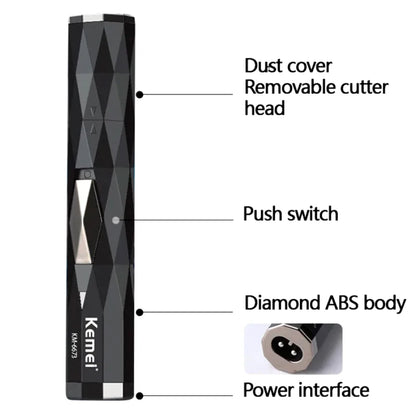 Kemei 2in1 rechargeable nose hair trimmer beard trimer mens eyebrow nose trimmer for nose and ear cleaner hair removal machine