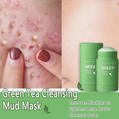 Original Facial Remove Blackhead Green Tea Solid Mask Treat Acne Blemish Black Dots Clean Stick Cream Shrink Pores Skin Care ﻿