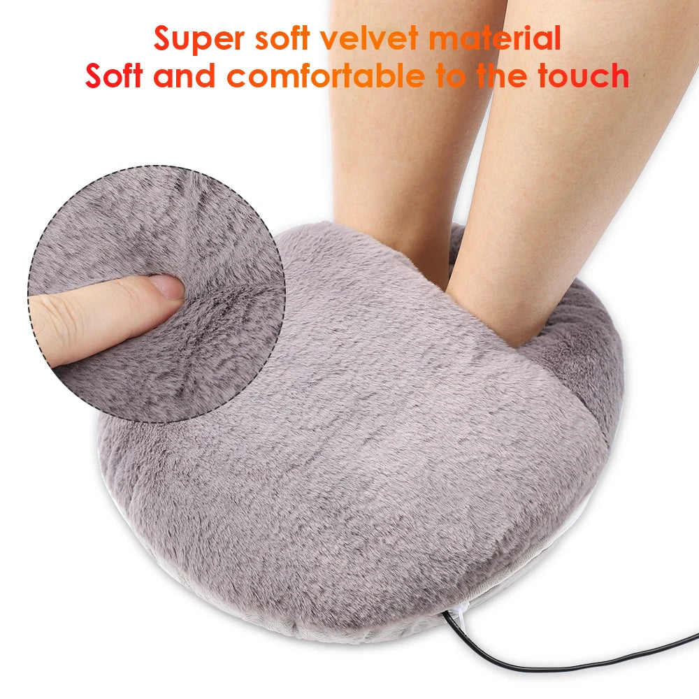 Electric Foot Warmer Heater Constant Temperature Heating Pad Soft Velvet Washable Winter Warm Foot for Home Bedroom Feet Warmer