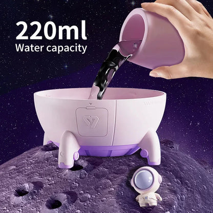 220mL Space Capsule Air Humidifier USB Plug in Rechargeable Mist Aromatherapy Water Diffuser 7 Colors Atmosphere Light