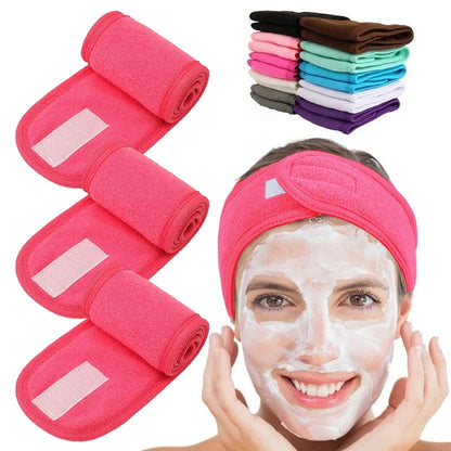 Soft Toweling Hair Accessories Girls Headbands for Face Washing Bath Makeup Hair Band for Women Adjustable SPA Facial Headband