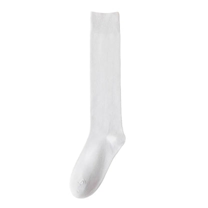 Men's Cotton Knee-high Socks Breathable Comfortable Casual Sock Fashion High Quality Solid Color Soft Male Sox Sweat-absorbing